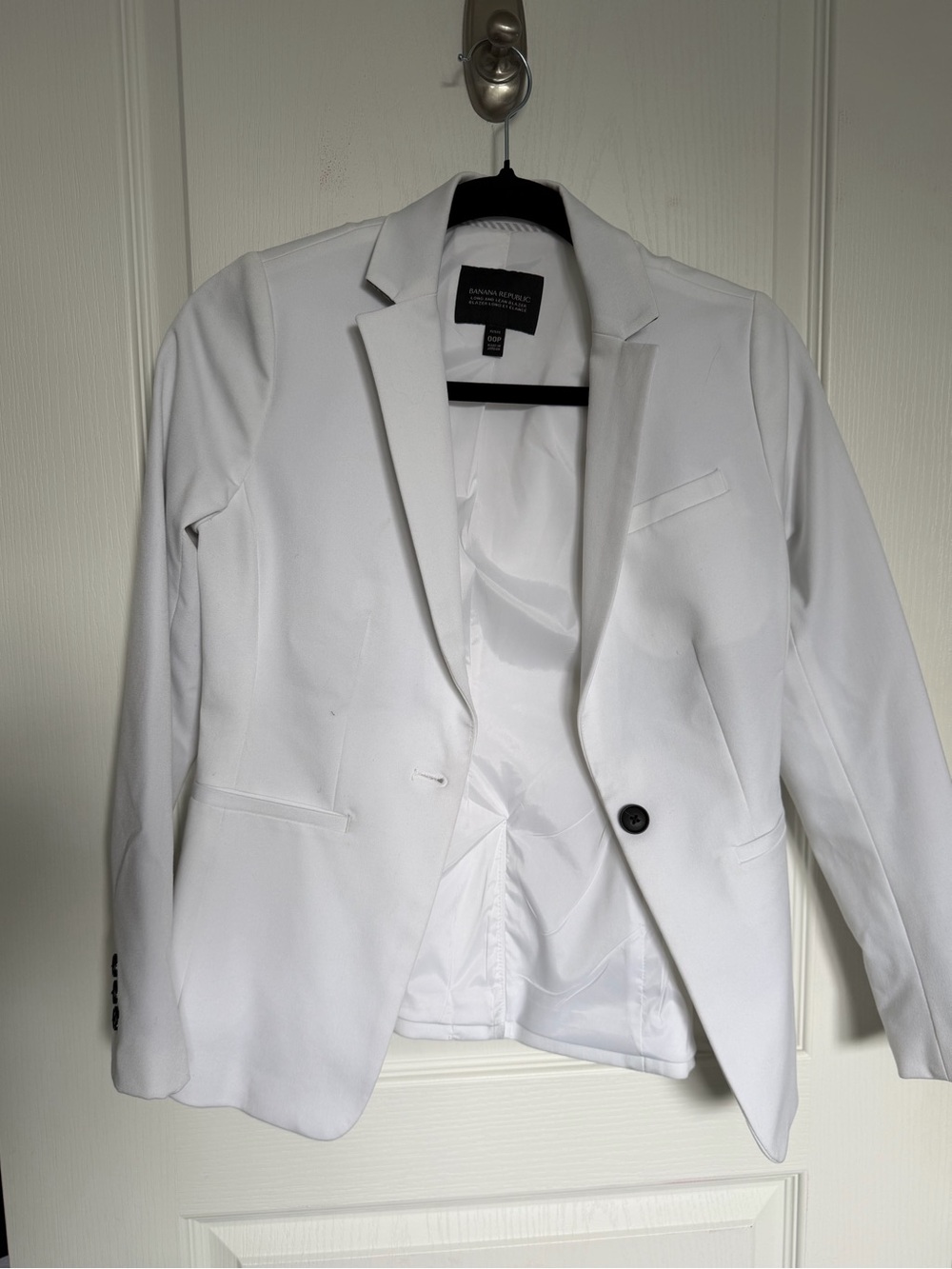 Banana Republic White Tailored Women’s Blazer - Size 00P Petite